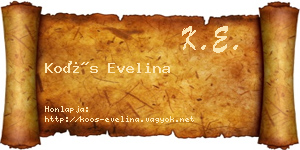 Koós Evelina névjegykártya